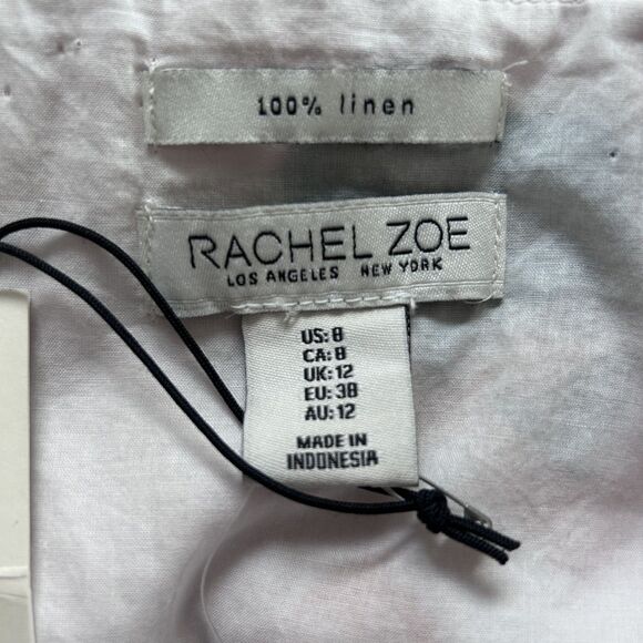 Rachel Zoe Linen Floral Midi Dress Pink Multicolor Size 8 - Picture 6 of 8